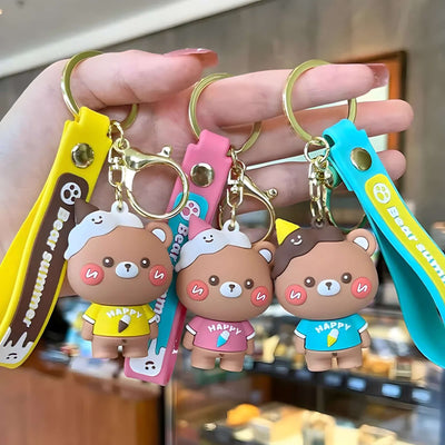 Cute 3D Bear Charm Keychain