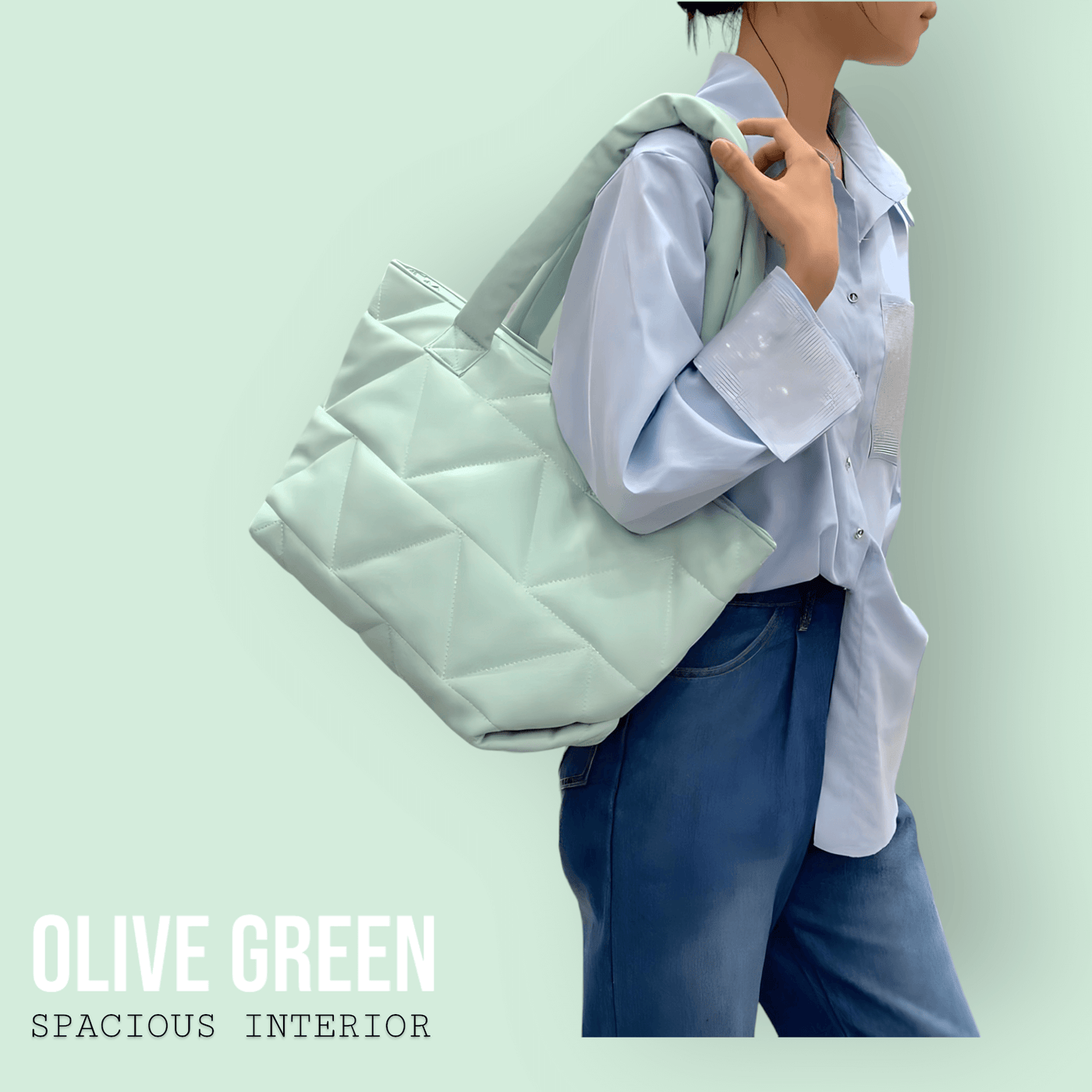 Padded Soft PU Leather Tote Bag - Pink