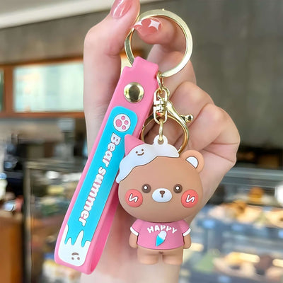 Cute 3D Bear Charm Keychain