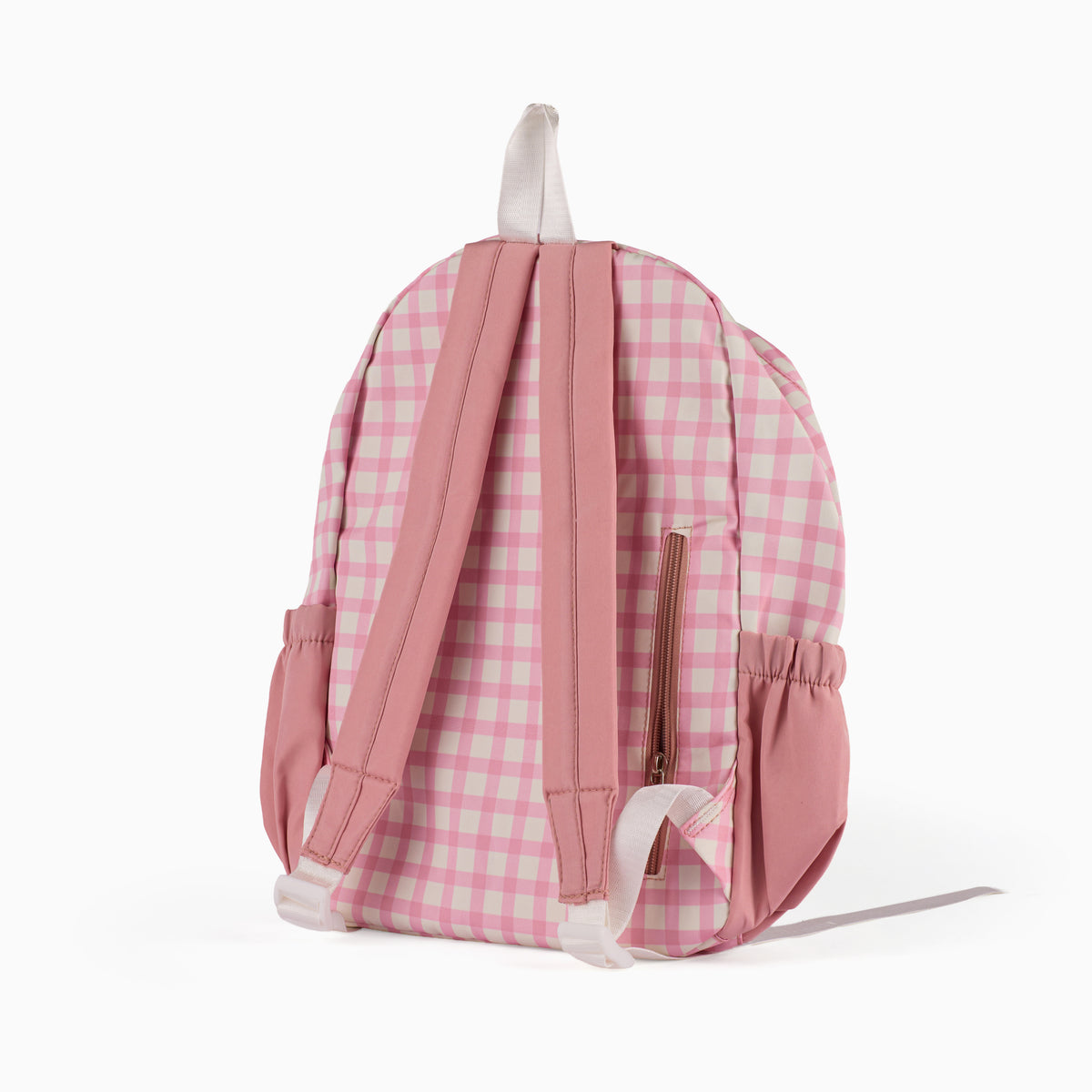 Checkered Cute Puppy Backpack - Pink