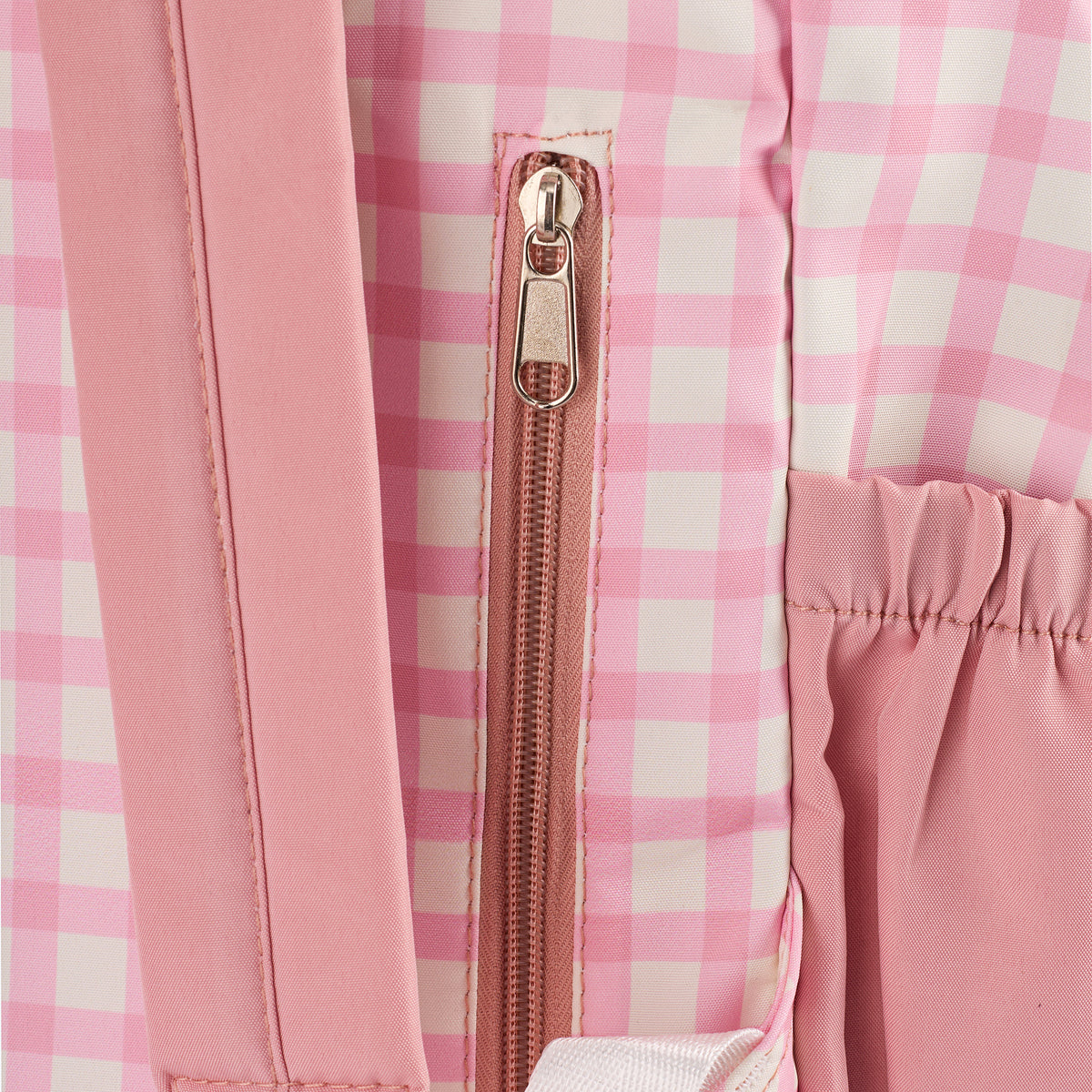 Checkered Cute Puppy Backpack - Pink