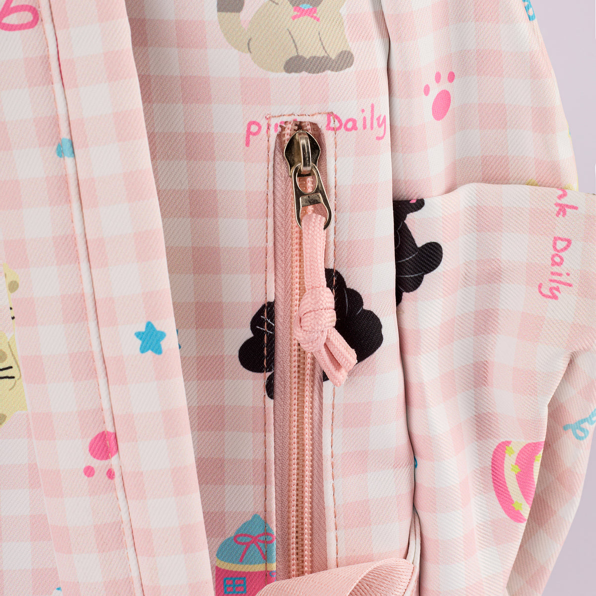 Cat Baby Checkered Backpack