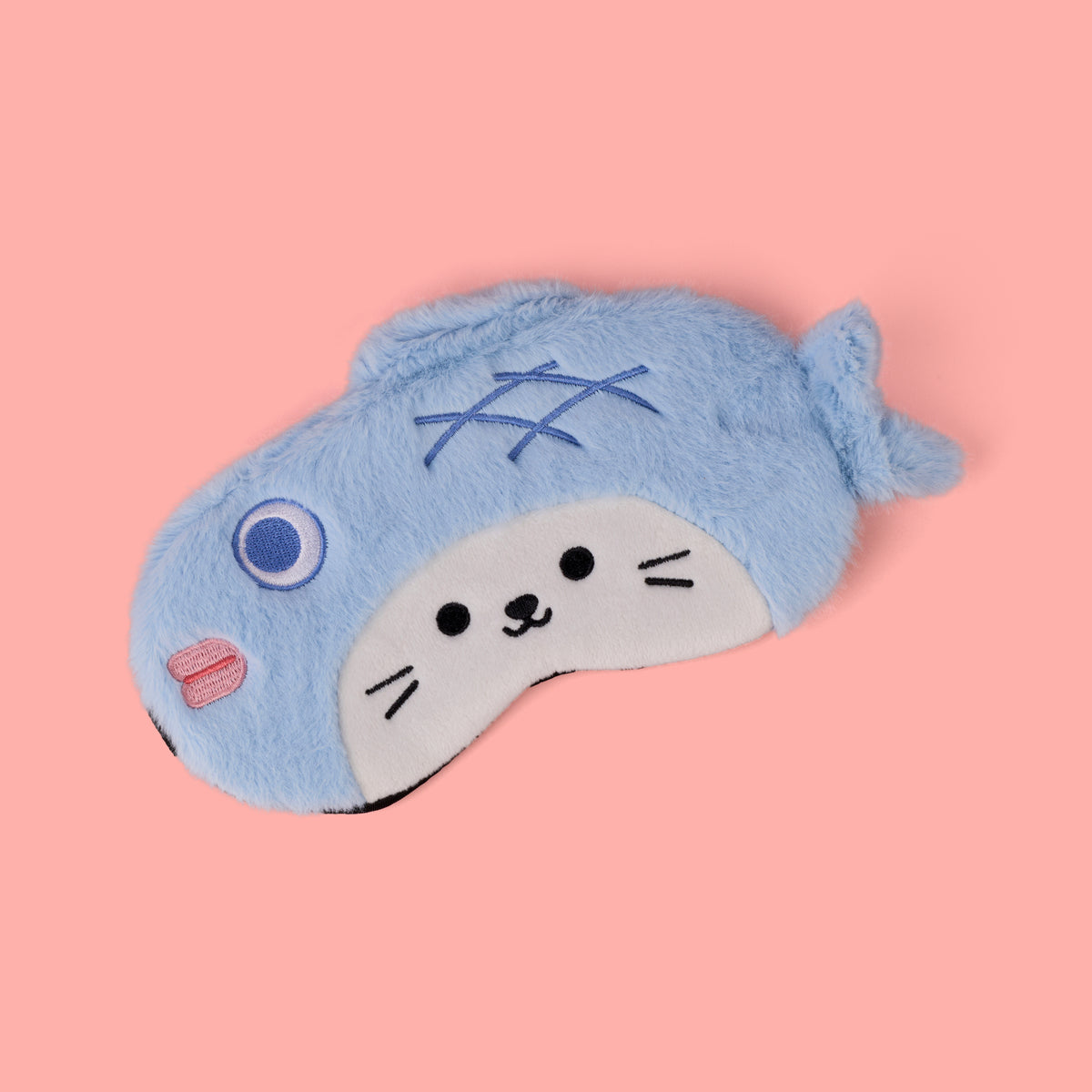 Plush Fish Eye Mask - Blue