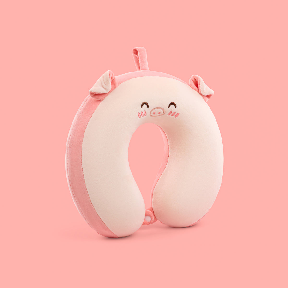 Piggy Puff U Pillow- Pink