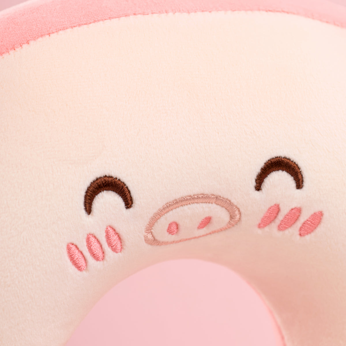 Piggy Puff U Pillow- Pink