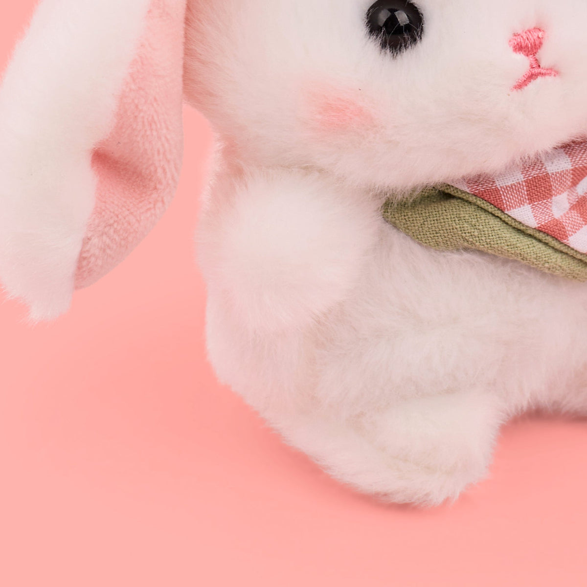 Blush Bunny Plushie Keyring- White