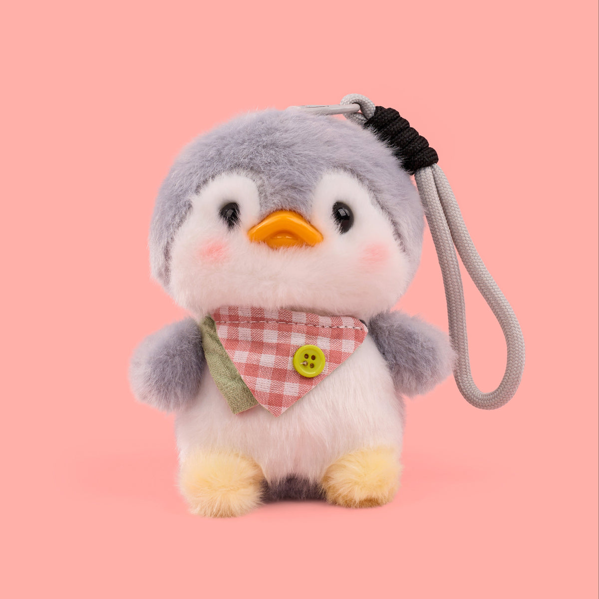 Puddle Penguin Plushie Keyring- Grey