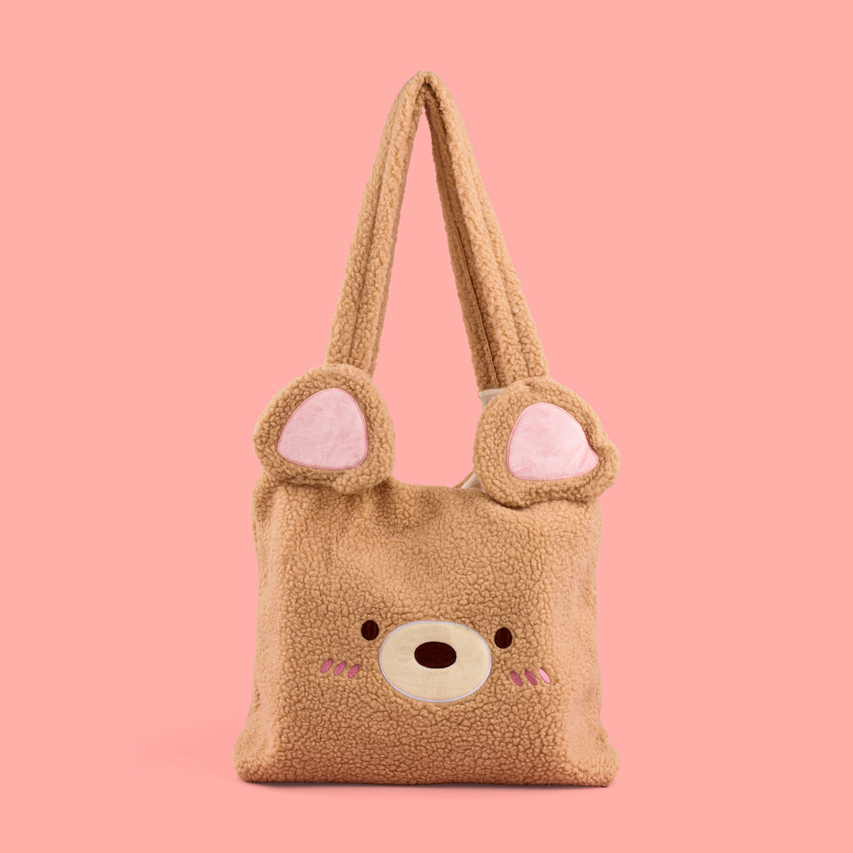 Cocoa Bear Fur Tote Bag - Brown