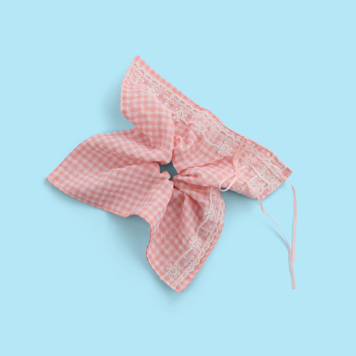Blush Petal Gingham Scrunchie