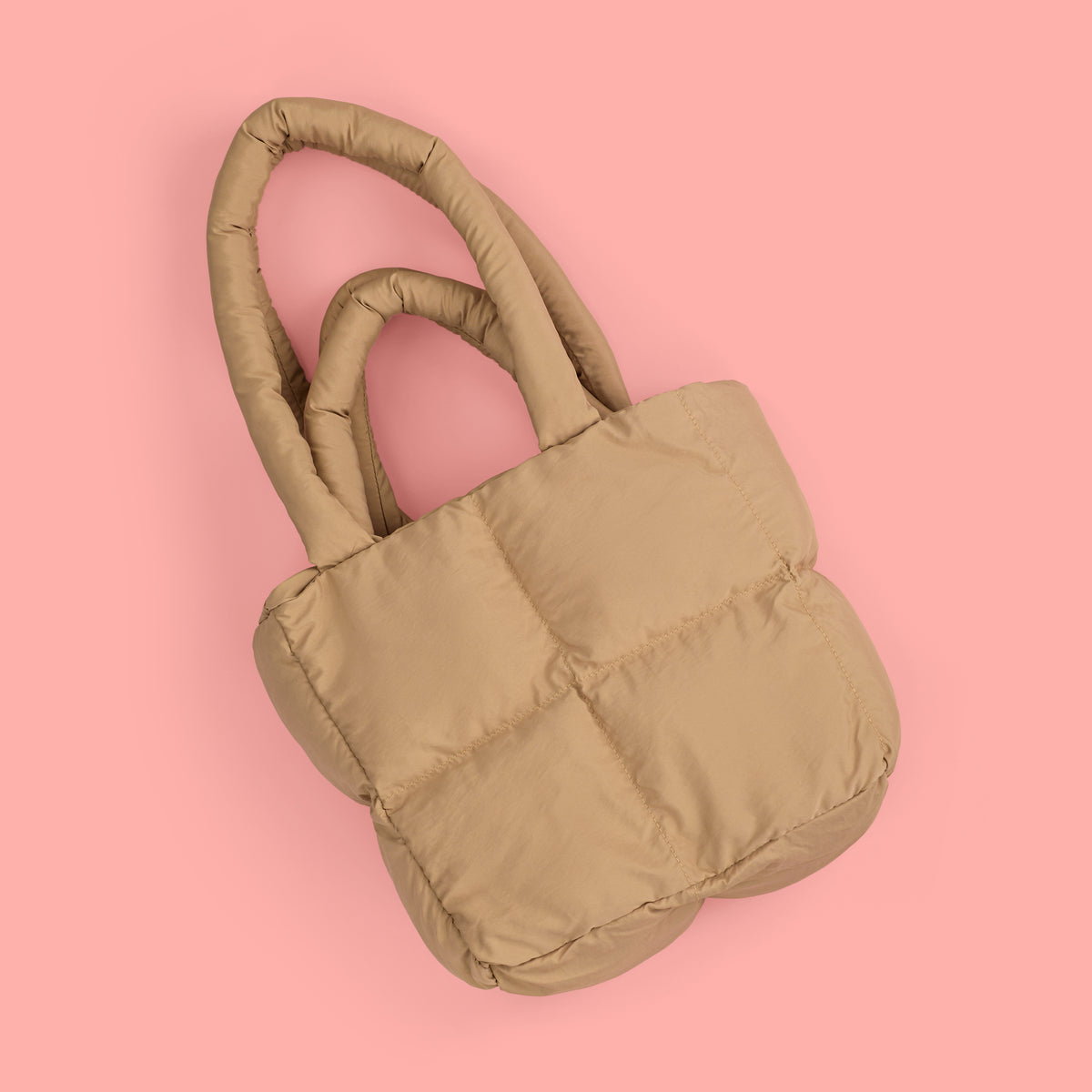 Puffed Tote Bag Brown