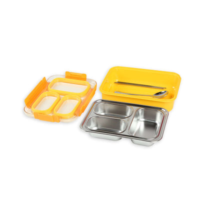 Korean Bento Box 3 Grid - Yellow